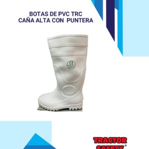 BOTAS DE PVC CAÑA ALTA CON PUNTERA BLANCO