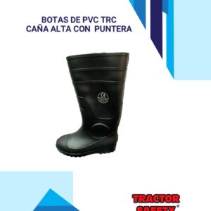 BOTAS DE PVC NEGRO CAÑA ALTA CON PUNTERA